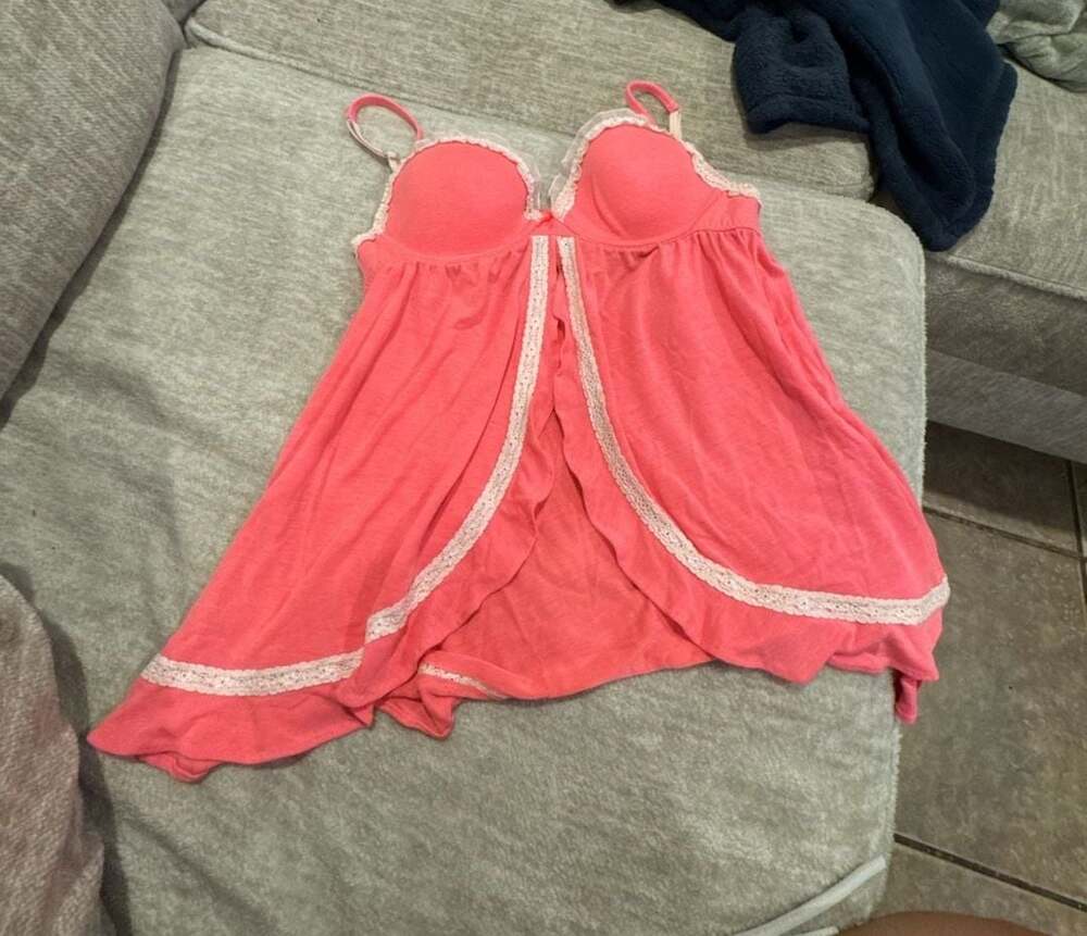 Victoria's Secret Pink Modal Blend Flyaway Babydoll Lingerie 34B